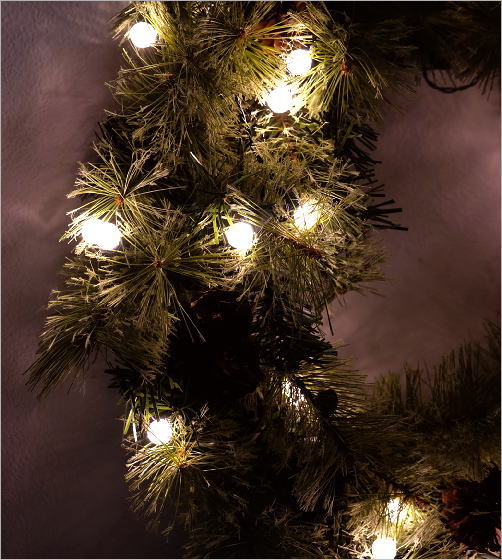 クリスマスリース LEDとモミの木のビッグリース(2)