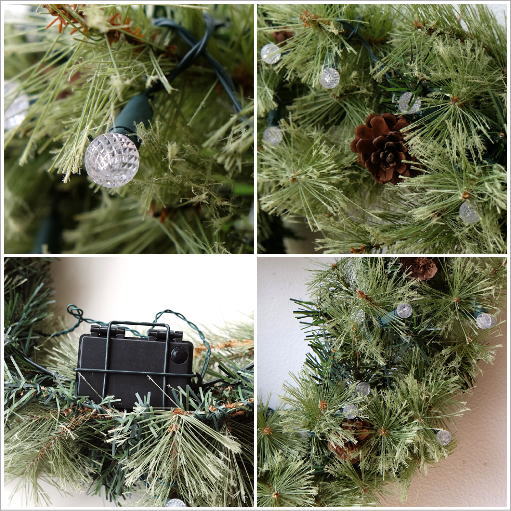 クリスマスリース LEDとモミの木のビッグリース(3)