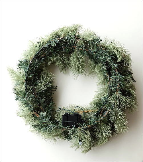 クリスマスリース LEDとモミの木のビッグリース(4)