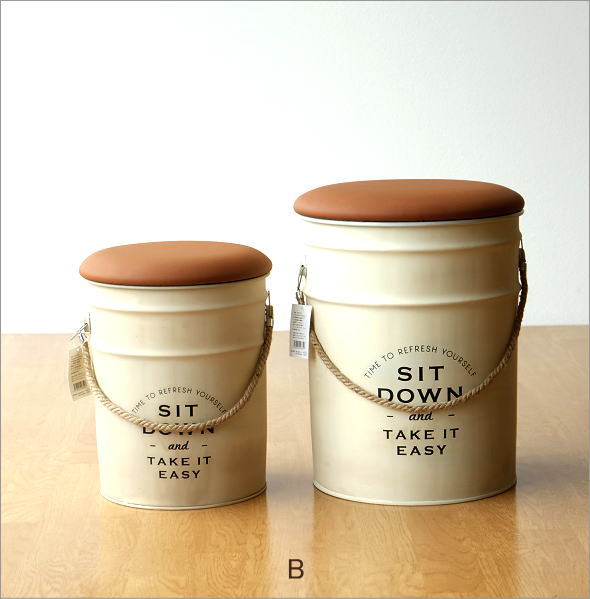 収納椅子 SIT DOWN スチールボックススツール2サイズセット 2カラー(6)