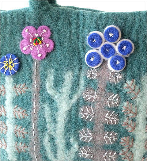 フェルトフラワーパッチ刺繍バッグ(2)