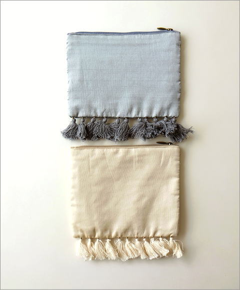 ビーズ刺繍フリンジポーチL 2タイプ(3)