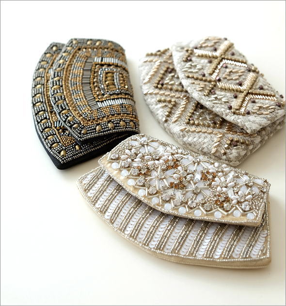 ビーズ刺繍クラッチポーチ 3タイプ(1)