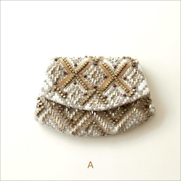 ビーズ刺繍クラッチポーチ 3タイプ(5)