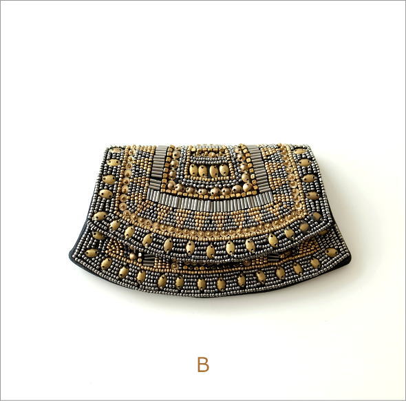 ビーズ刺繍クラッチポーチ 3タイプ(6)