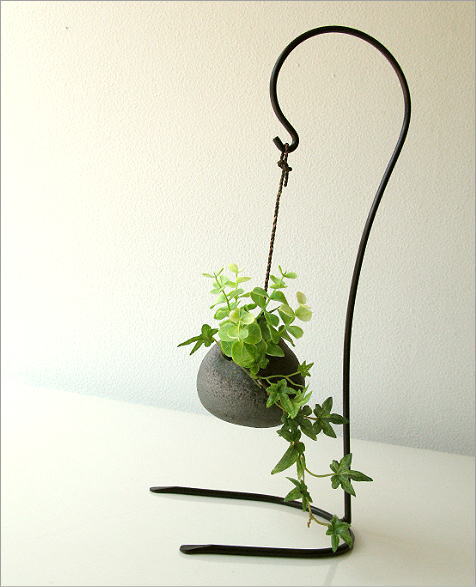 陶器 花瓶 吊り下げしずく型花入れ(5)