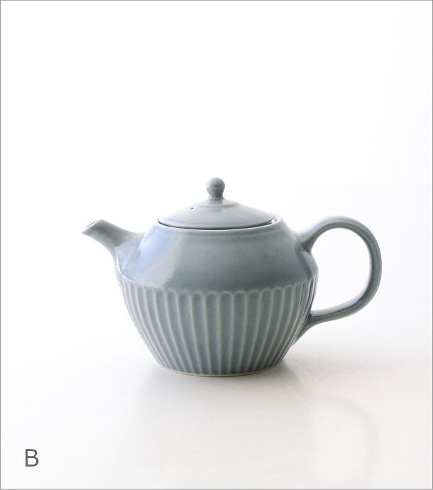 ティーポット しのぎポット おしゃれ かわいい ポット 茶こし付き 磁器 北欧 和食器 日本製 シンプル モダン ティータイム しのぎポット カノン2カラー Aks9791 ギギliving
