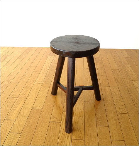 丸椅子 スツール 木製 おしゃれ 天然木 アジアン トライアングルスツール [akt4992] | ギギliving