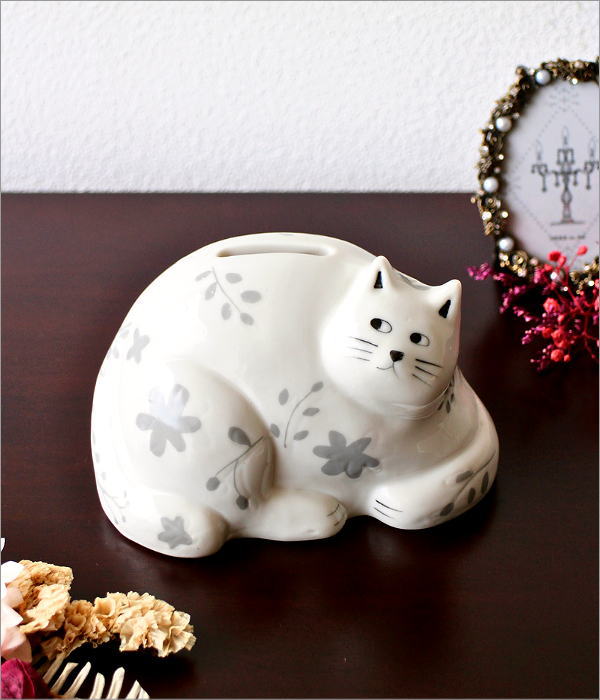 磁器 ねこの貯金箱(1)