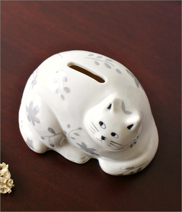 磁器 ねこの貯金箱(2)