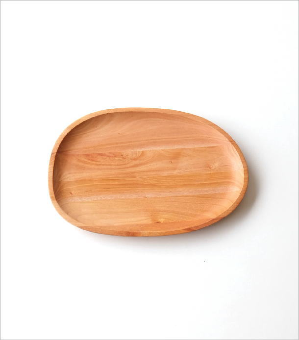トレー プレート 皿 マホガニー おしゃれ ウッド 木製 トレイ 天然木 食器 楕円 小物 シンプル 小物置き マホガニープレート [cle3659]  | ギギliving