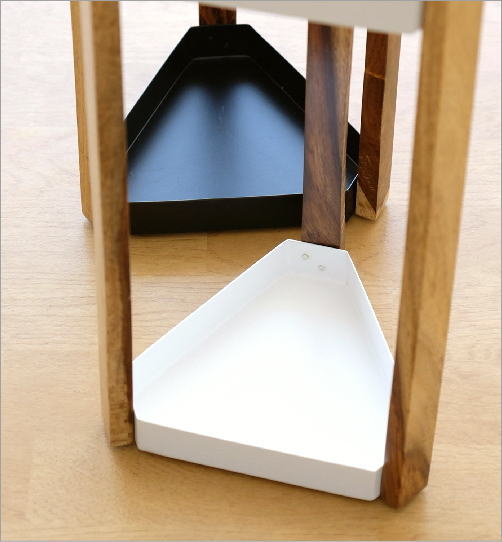 傘立て おしゃれ 木製 アイアン 三角形 デザイン シンプル スタイリッシュ 黒 白 ブラック ホワイト アイアンとウッドの傘立て A2カラー  [cle8401]
