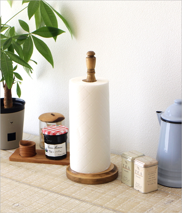 シンプルなウッドのキッチンペーパースタンド(1)