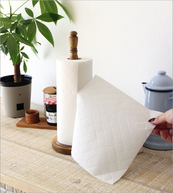 シンプルなウッドのキッチンペーパースタンド(3)