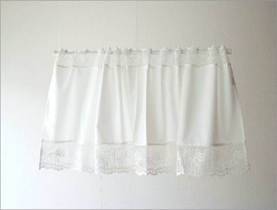 カフェカーテン 小窓 45cm丈 モザイクレース45(5)