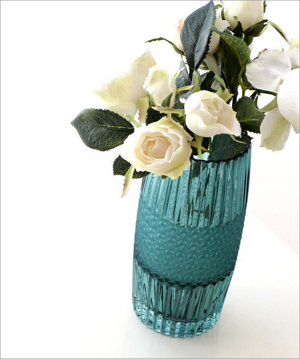 花瓶 フラワーベース おしゃれ ガラス 花器 ガラスベース シンプル クリア 透明 かわいい フリル型 波打ちガラス ガラスベース ラグーン  [cov1397] | ギギliving