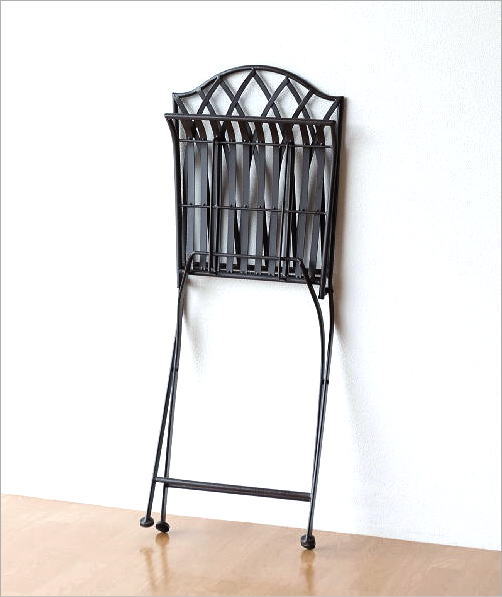 アウトレット買付 【オシャレ アンティーク】鉄製 折り畳み式 ガーデンチェア アイアン椅子 チェア 折り畳みイス