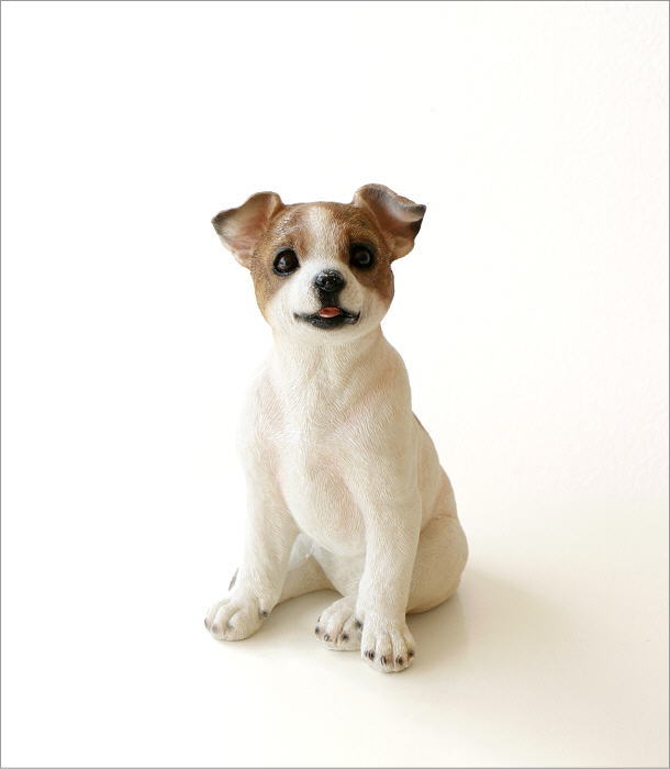 犬 イヌ いぬ 置物 オブジェ アニマル ドッグオーナメント 子犬 玄関 エントランス ガーデンオーナメント ペット 動物 パピージャックの置物  [cov2636] | ギギliving