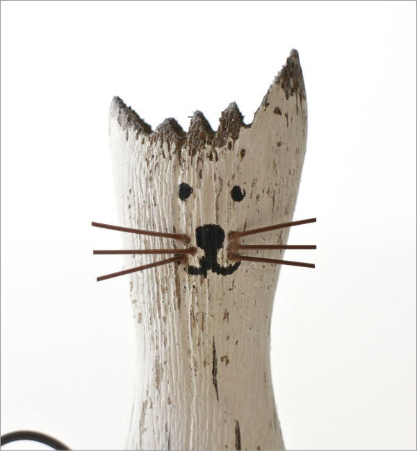 ねこ 猫 置物 オブジェ 雑貨 木製 かわいい おしゃれ ウッド ペア