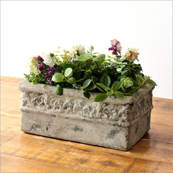 レトロな陶器のプランターポット ラルゴ(2)