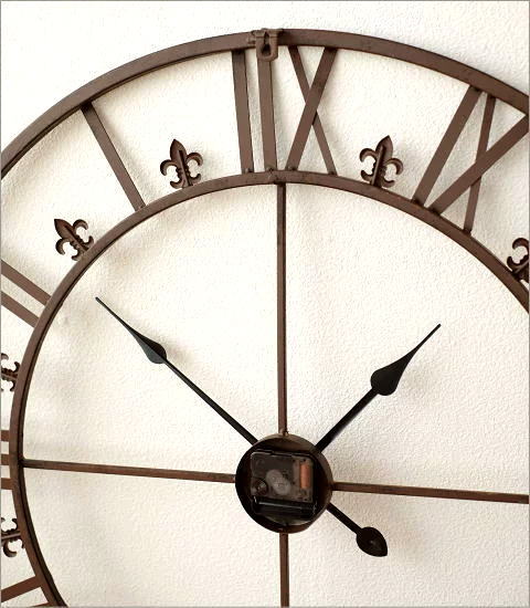 壁掛け時計 壁掛時計 掛け時計 おしゃれ アイアン 大きい アンティーク ローマ数字 ウォールクロック アナログ 大きな掛け時計 アイアンダイヤル  [cov5947]