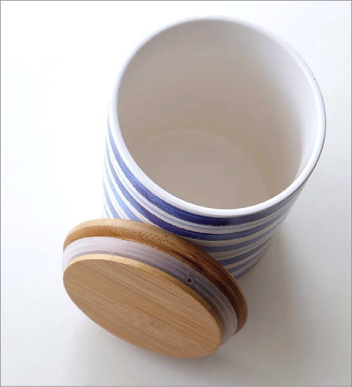 フタ付 陶器のキャニスター C(3)