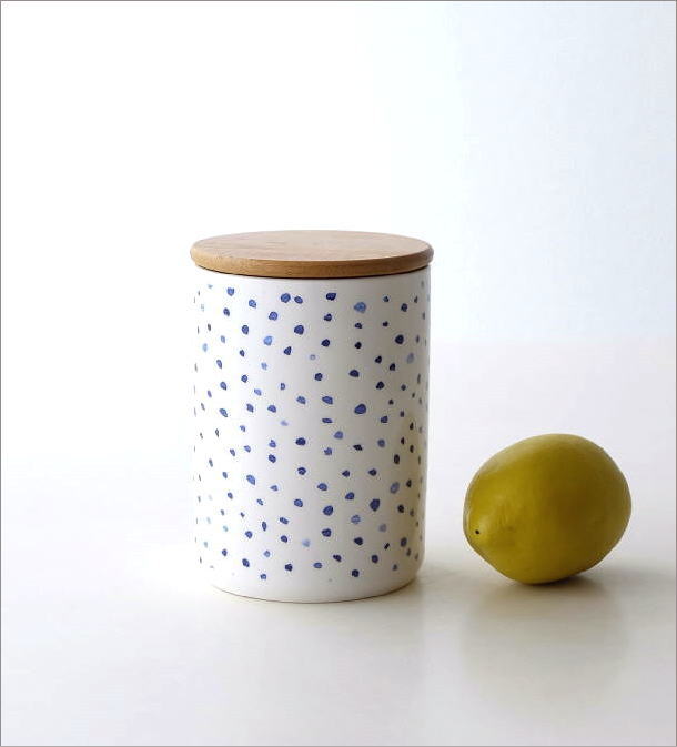 フタ付 陶器のキャニスター B(1)