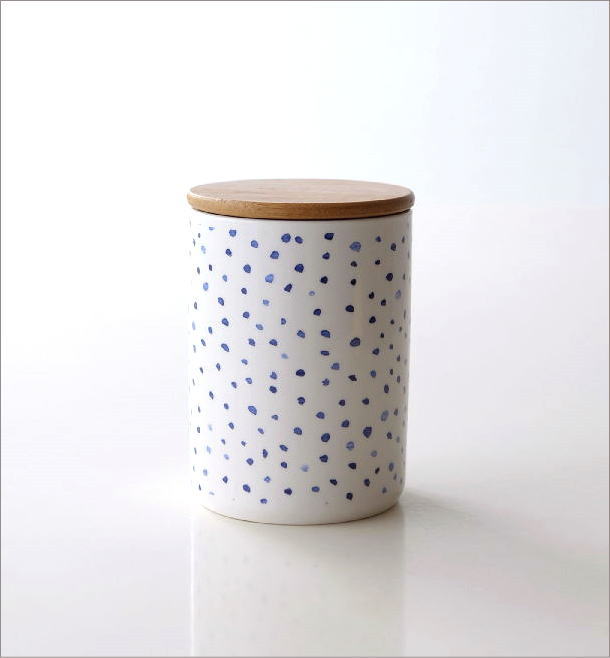 フタ付 陶器のキャニスター B(4)