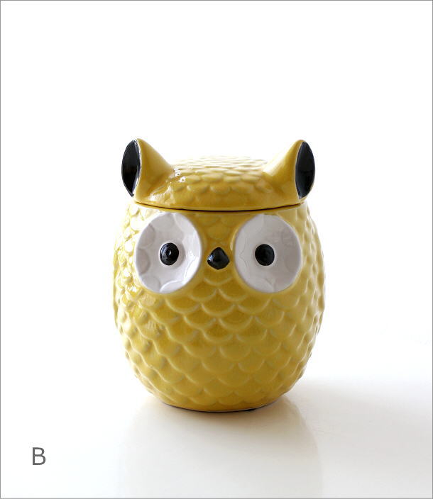陶器のフクロウ小物入れ 2カラー(5)