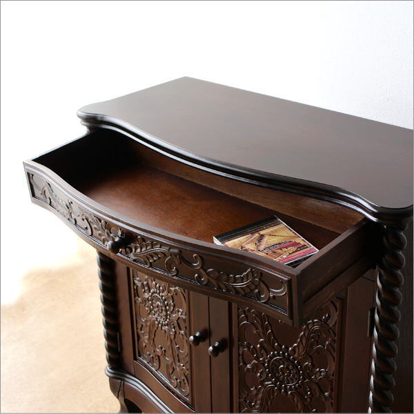 値下アンティーク調 猫脚 サイドチェスト 5段 電話台 FAX台 値下アンティーク調 猫脚 サイドチェスト 5段 電話台 FAX台 値下