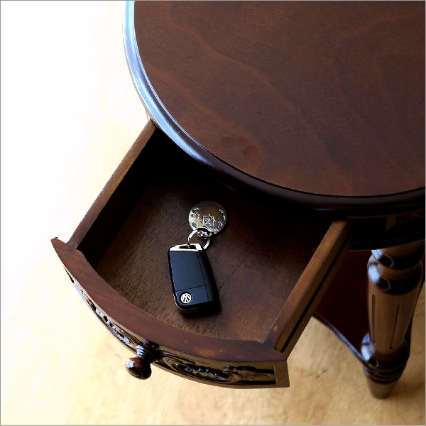 アンティークなサークルコンソール 1ドロアー(5)