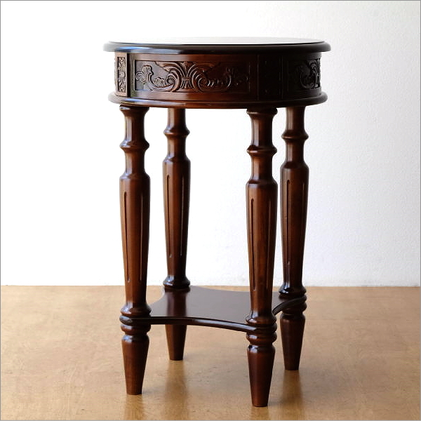 アンティークなサークルコンソール 1ドロアー(8)