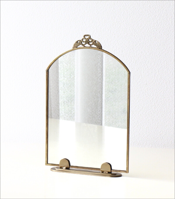 レトロな真鍮のスタンド付きミラー(5)