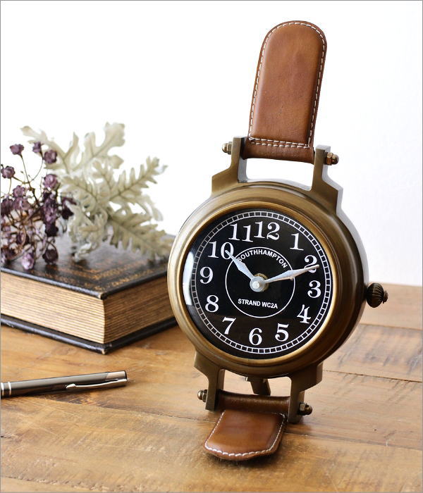 真鍮のメンズウォッチ型置き時計(1)