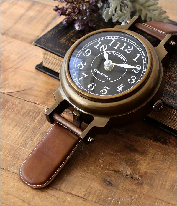 真鍮のメンズウォッチ型置き時計(2)