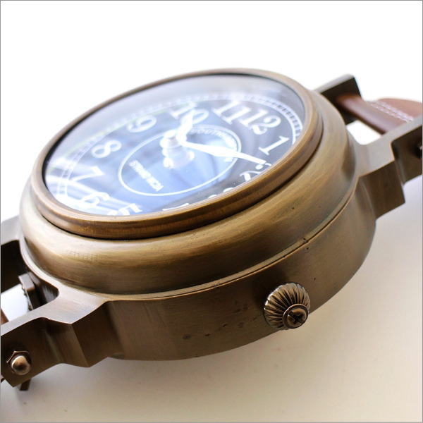 真鍮のメンズウォッチ型置き時計(4)