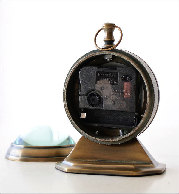 置き時計 アンティーク おしゃれ アナログ 小さい 羅針盤デザイン 秒針