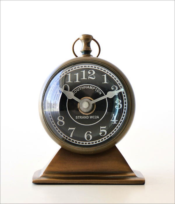 置き時計 アンティーク おしゃれ アナログ 小さい 羅針盤デザイン 秒針