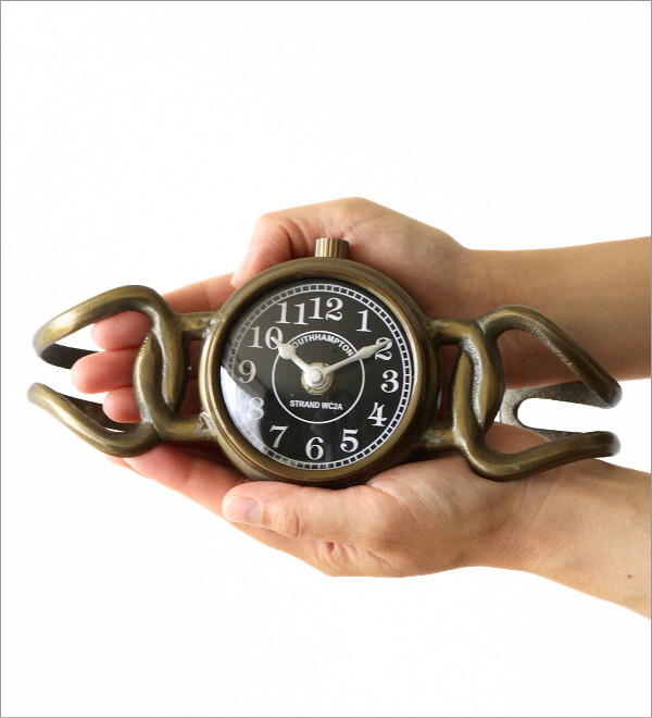 I468\" 動作品 アンティーク 置き時計 真鍮 クラシック I468