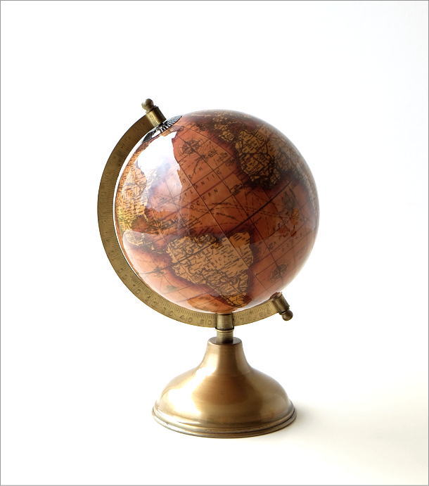 地球儀 インテリア アンティーク 置物 オブジェ 真鍮 レトロなブラス地球儀 B [ebn2050] | ギギliving