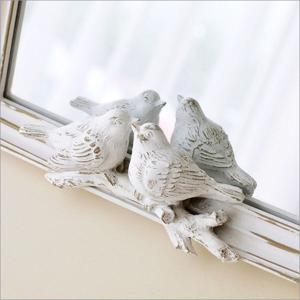 鏡 スタンドミラー バード おしゃれ かわいい 卓上ミラー 置き型