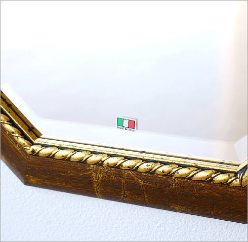 イタリア製　ヴィンテージミラー　薔薇　ブロンズ　シャビーシック　鏡　インテリア