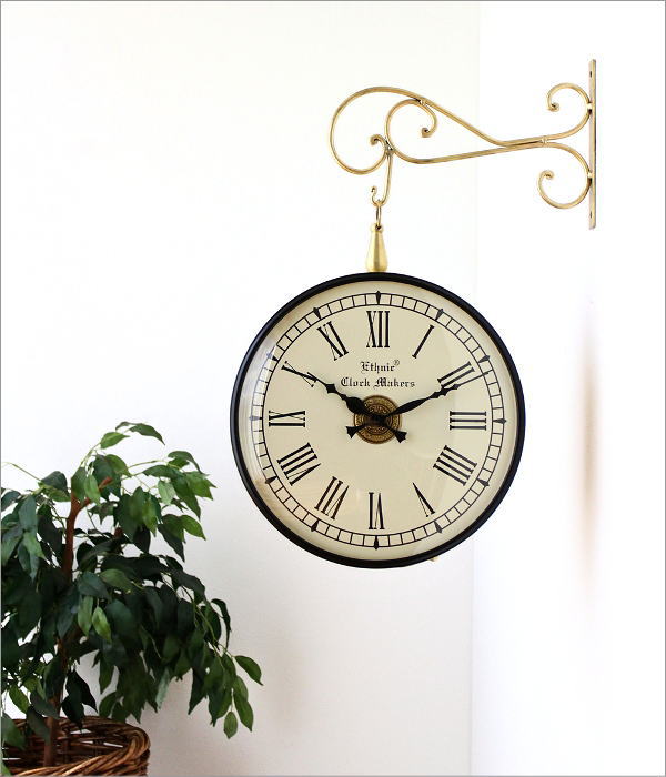 エレガントな吊り下げ両面時計 B(1)