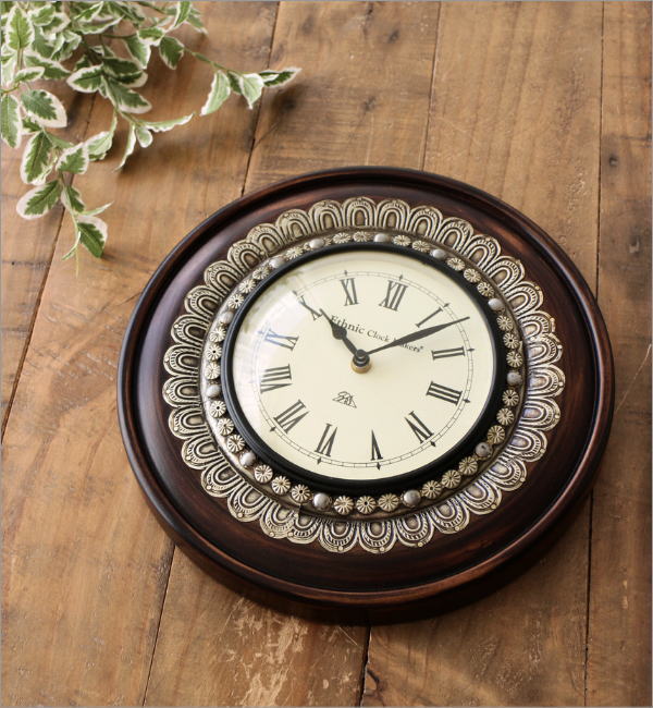 掛け時計 木製 アンティーク レトロ おしゃれ 見やすい アナログ 丸