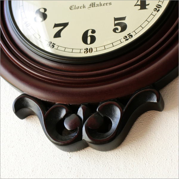 掛け時計 木製 アンティーク レトロ おしゃれ 見やすい アナログ 丸