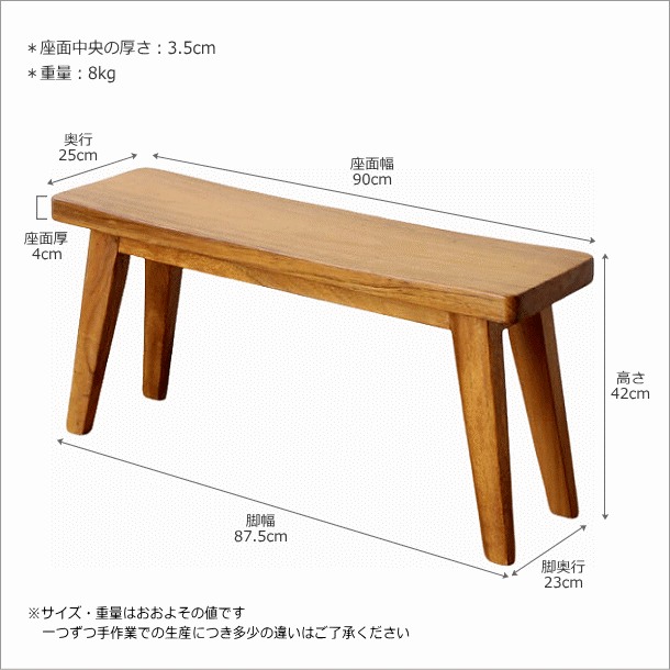 ウッドベンチ カーブ(10)