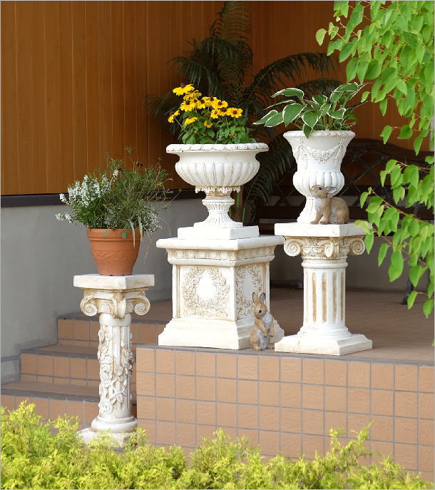 ガーデンコラム ガーデニング 置物 オブジェ おしゃれ 支柱タイプ 花台