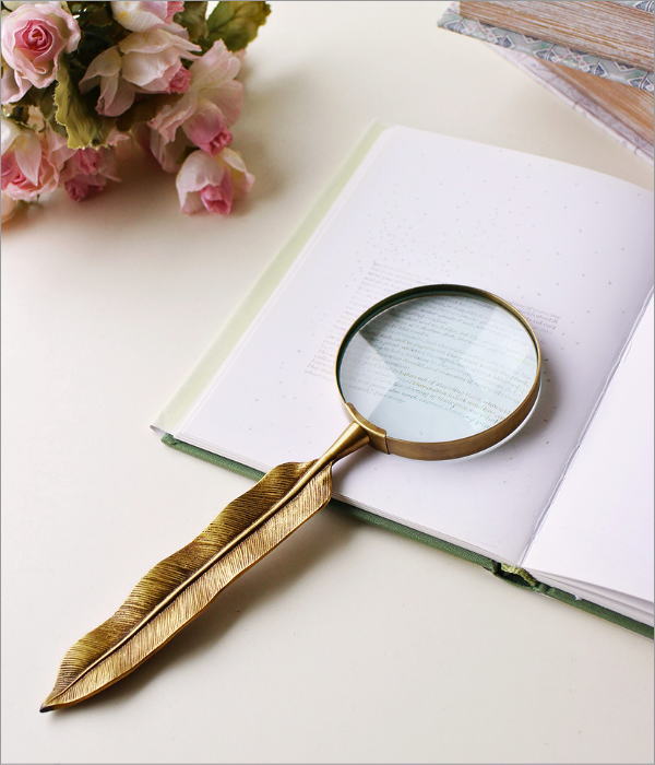 ルーペ 真鍮 アンティーク ゴールド 卓上 拡大鏡 おしゃれ 置き型