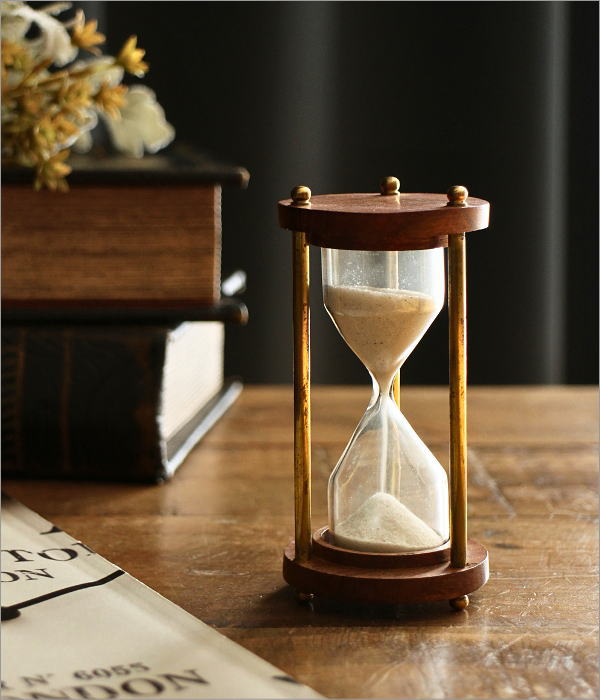 真鍮とウッドの小さな砂時計(1)
