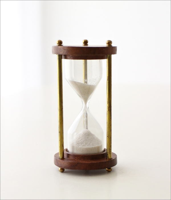 真鍮とウッドの小さな砂時計(4)